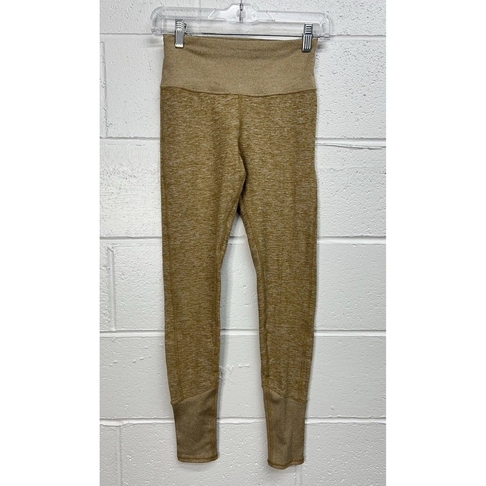 Alo Yoga Alosoft Lounge Legging Heather Gold Ribbed / Women's XS‎